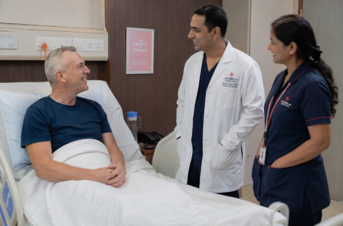 UK Citizen talking to Indian doctors post his ortho treatment