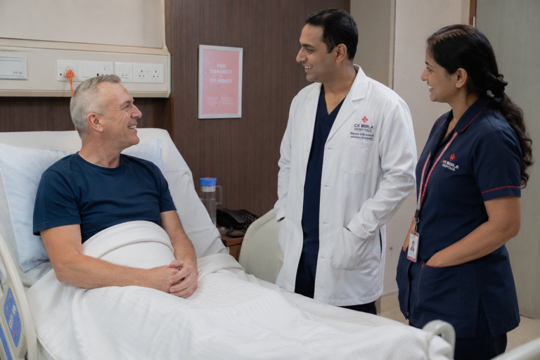 UK Citizen talking to Indian doctors post his ortho treatment